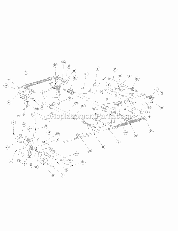 Lift Assembly 60-Inch Diagram and Parts List for M60-CT 53AB5JEX750-28-HP-3Cylinder-OHV Cub Cadet Lawn Tractor